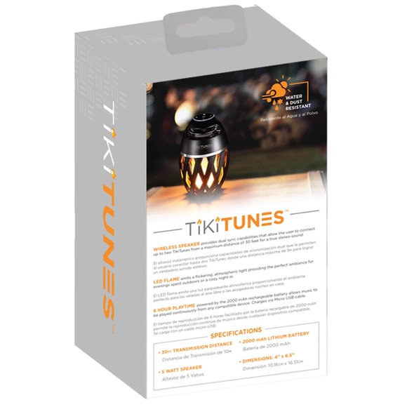 TikiTunes WiFi Bluetooth LED Outdoor Waterproof Flame Torch Wireless Speaker - Picture 4 of 16